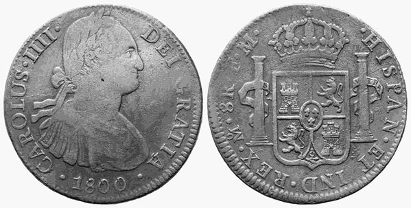 MESSICO. Carlo IV di Borbone (1788-1808). 8 reales 1800 FM. Ag (25,67 g). qBB...