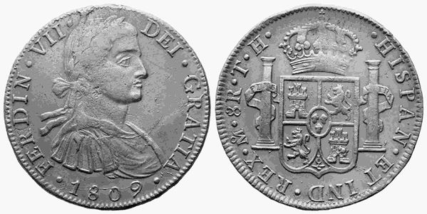 MESSICO. Carlo IV di Borbone (1788-1808). 8 reales 1809 TH. Ag (25,91 g). BB...