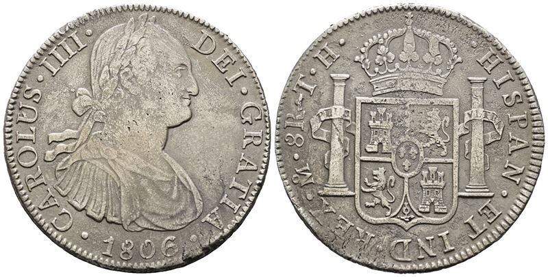 Messico. Citta' del Messico. Carlo IV. 8 Reales 1806. Ag 25,35gr. Km# 109