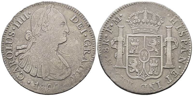 Messico. Citta' del Messico. Carlo IV. 8 Reales 1800. Ag 26,02gr. Km# 109
