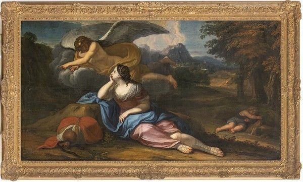 Agar e l'angelo...  - Asta Dipinti, disegni e sculture dal XV al XIX secolo. - Bertolami Fine Art - Casa d'Aste