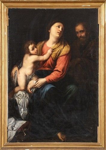 Sacra Famiglia...  - Auction Dipinti, disegni e sculture dal XV al XIX secolo. - Bertolami Fine Art - Casa d'Aste