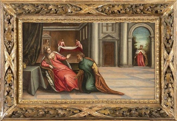 Sovrana riceve un suddito a corte...  - Asta Dipinti, disegni e sculture dal XV al XIX secolo. - Bertolami Fine Art - Casa d'Aste