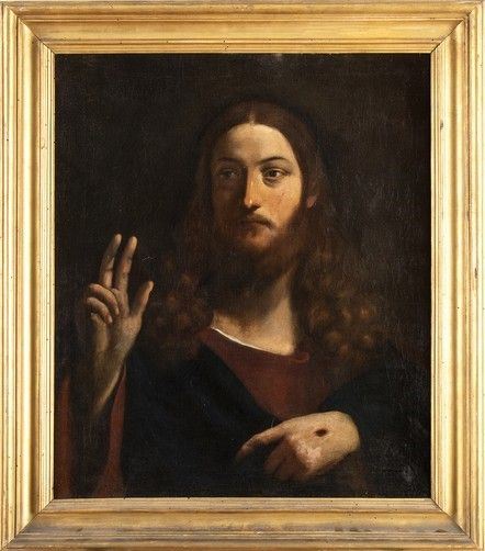 Cristo benedicente...  - Auction Dipinti, disegni e sculture dal XV al XIX secolo. - Bertolami Fine Art - Casa d'Aste