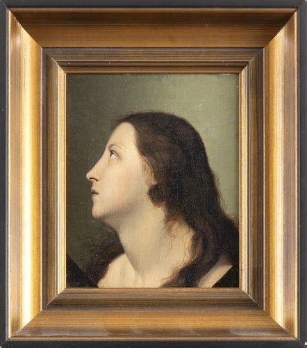 Profilo di santa...  - Auction Dipinti, disegni e sculture dal XV al XIX secolo. - Bertolami Fine Art - Casa d'Aste