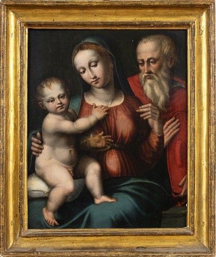SCUOLA CENTRO-ITALIANA, SECONDA MET&#192; XVI SECOLO - Madonna con Bambino e San Girolamo...