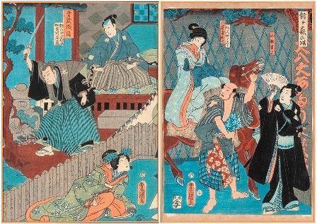 DUE STAMPE DI UTAGAWA KUNISADA
(1786-1865)...