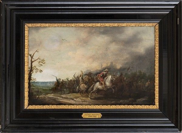 PIETER SNAYERS (Anversa, 1592 - Bruxelles, 1666) - Scontro di cavalleria...
