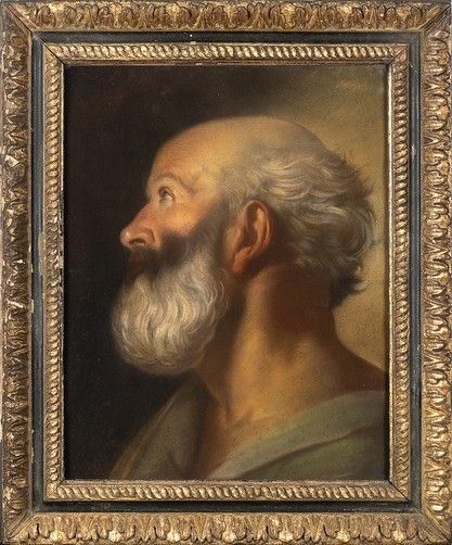 Profilo di uomo barbuto...  - Asta Dipinti, disegni e sculture dal XV al XIX secolo. - Bertolami Fine Art - Casa d'Aste