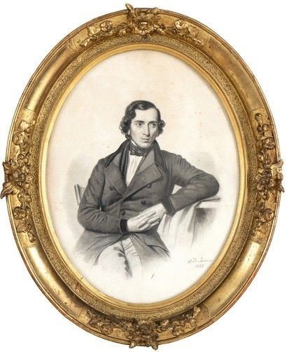 PITTORE FRANCESE, META' DEL XIX SECOLO - Ritratto di gentiluomo...