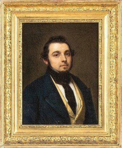 Artista italiano, XIX secolo - Ritratto di gentiluomo con barba...