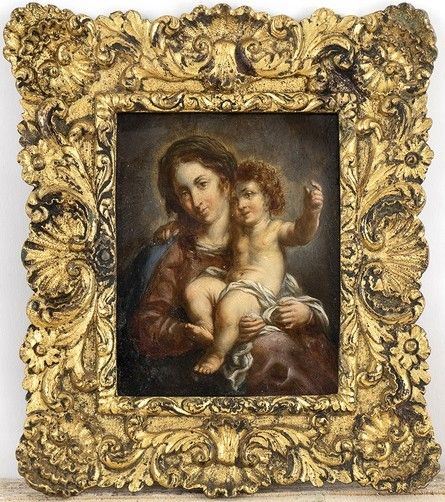 Madonna con Bambino benedicente...  - Auction Dipinti, disegni e sculture dal XV al XIX secolo. - Bertolami Fine Art - Casa d'Aste