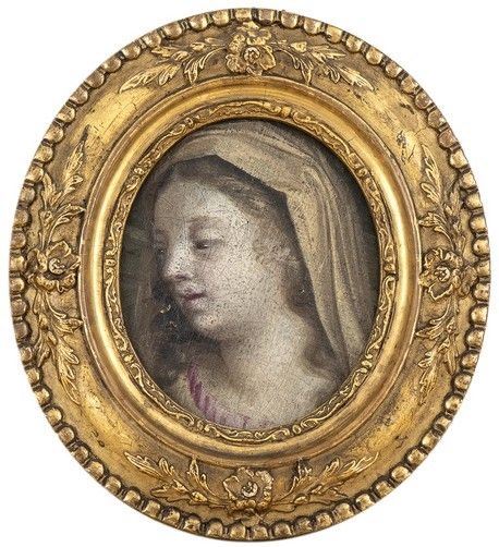 Volto della Vergine...  - Asta Dipinti, disegni e sculture dal XV al XIX secolo. - Bertolami Fine Art - Casa d'Aste