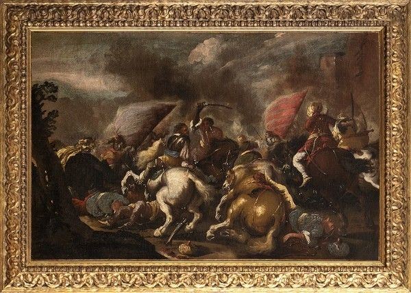 MATTEO STOM ( ? 1643 - Verona, 1702) - Battaglia tra la cavalleria cristiana e quella turca...