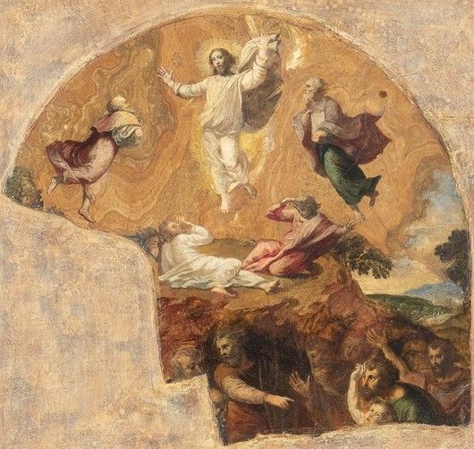 PITTORE FIAMMINGO (?) ATTIVO IN ITALIA NEL TERZO QUARTO DEL XVI SECOLO - Trasfigurazione di  Cristo...