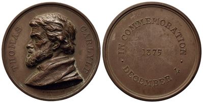 Inghilterra. Thomas Carlyle (1795 - 1881). Medaglia 1875. Opus G. T. Morgan. Ae (56 MM). D/ Thoma...