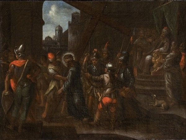 AMBITO DI AERT MYTENS (Bruxelles, 1541 - Roma, 1602) : Cristo portacroce...  - Asta Dipinti, disegni e sculture dal XV al XIX secolo. - Bertolami Fine Art - Casa d'Aste