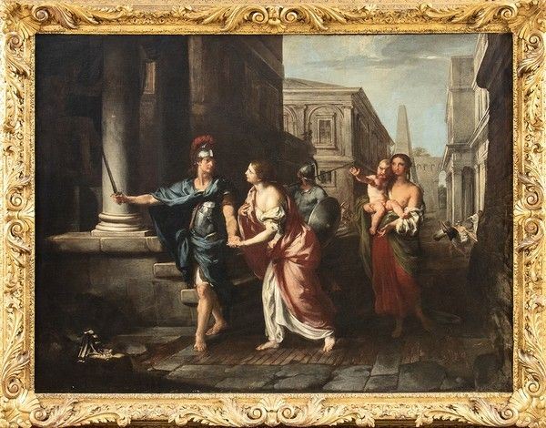 FRANCESCO FERNANDI, DETTO L'IMPERIALI (Milano, 1679 - Roma, 1740) - Il commiato di Ettore da Andromaca...