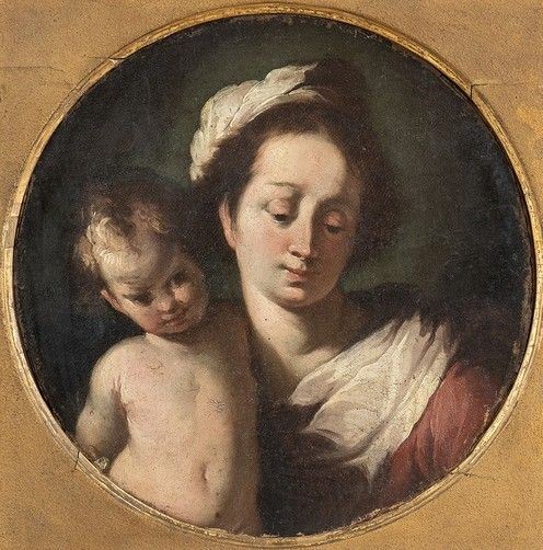 BERNARDO STROZZI (Genova, 1581 - Venezia, 1644) - Vergine con Bambino...