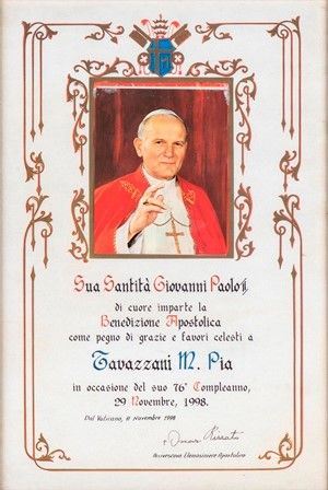 Papa GIOVANNI PAOLO II - Wojtyla Karol Jozef ( Wadowice, 18 maggio 1920 – Città...  - Asta Maria Pia e Amintore Fanfani: Memorabilia, Onorificenze, Fashion&Luxury, Opere e Oggetti d'Arte, Arredi. - Bertolami Fine Art - Casa d'Aste