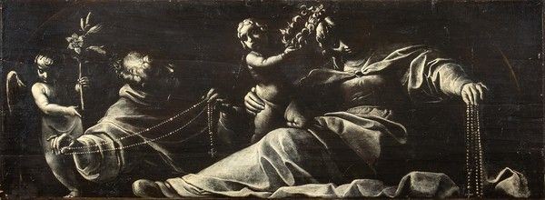 Pier Francesco Mazzucchelli Morazzone - San Domenico con la Vergine del rosario accompagnati da due angioletti recanti ...