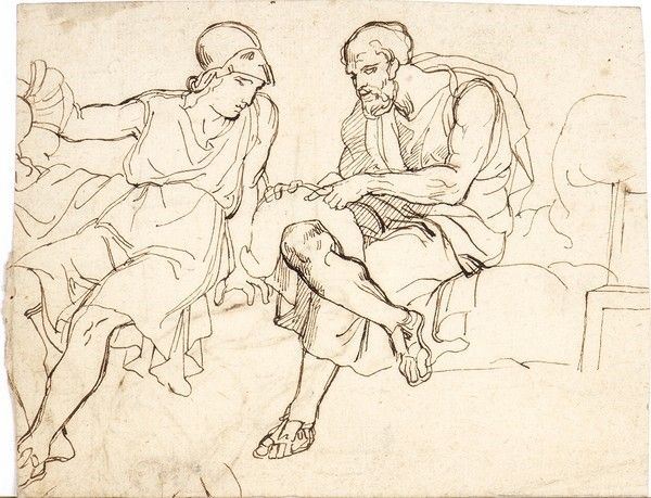 Recto: Studio di figure classiche. 
Verso: Studio di fanciulla morente...