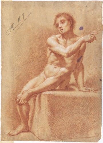 Studio di nudo accademico...  - Asta Dipinti, disegni e sculture dal XV al XIX secolo. - Bertolami Fine Art - Casa d'Aste