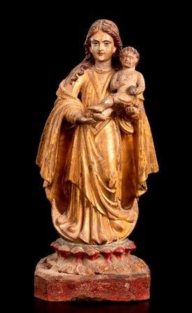 MADONNA COL BAMBINO IN LEGNO DIPINTO
Indo-portoghese, XVIII-XIX secolo...  - Auction Arte Asiatica e Tribale - Bertolami Fine Art - Casa d'Aste