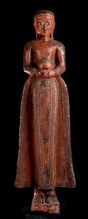 FIGURA FEMMINILE IN LEGNO
India, XIX secolo...  - Auction Arte Asiatica e Tribale - Bertolami Fine Art - Casa d'Aste