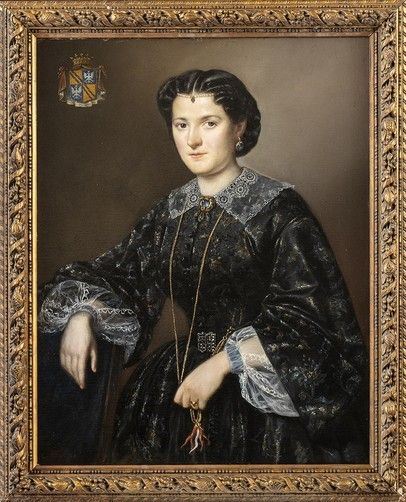 PIMEN NIKITICH ORLOV (Ostrogozhsky Uyezd, 1812 - Roma, 1865) - Ritratto di gentildonna...