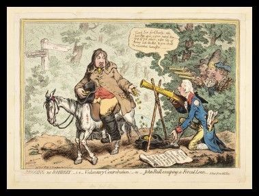 Begging no Robbery;-i.e.- Voluntary Contribution;-or-John Bull escaping a Force...  - Auction Stampe antiche, moderne e carte geografiche - Bertolami Fine Art - Casa d'Aste