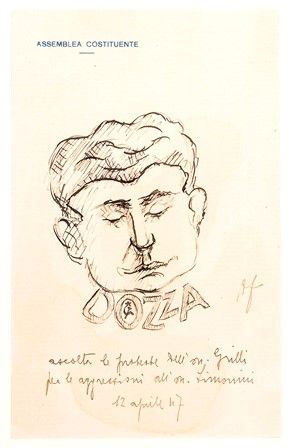 FANFANI, Amintore - Vignette e disegni - anni '40 - (Pieve Santo Stefano, 6 feb...  - Auction Maria Pia e Amintore Fanfani: Memorabilia, Onorificenze, Fashion&Luxury, Opere e Oggetti d'Arte, Arredi. - Bertolami Fine Art - Casa d'Aste