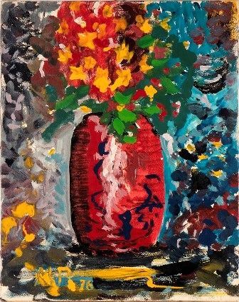 Vaso di fiori, 1976...  - Auction MARIA PIA E AMINTORE FANFANI - Bertolami Fine Art - Casa d'Aste