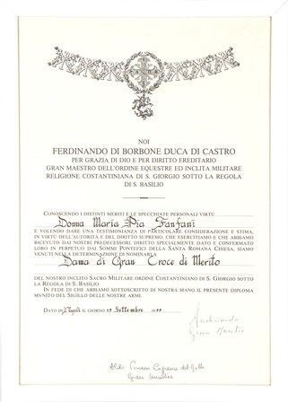 Riconoscimenti vari, borbonica...  - Asta Maria Pia e Amintore Fanfani: Memorabilia, Onorificenze, Fashion&Luxury, Opere e Oggetti d'Arte, Arredi. - Bertolami Fine Art - Casa d'Aste