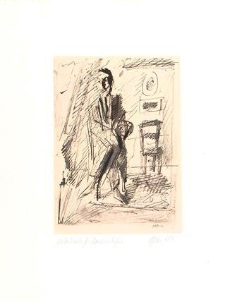 MARIO SIRONI : Uomo seduto...  - Auction MARIA PIA E AMINTORE FANFANI - Bertolami Fine Art - Casa d'Aste