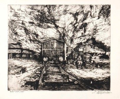 WALTER PIACESI (Ascoli Piceno, 1929) : Stazione ferroviaria, 1960...  - Auction MARIA PIA E AMINTORE FANFANI - Bertolami Fine Art - Casa d'Aste