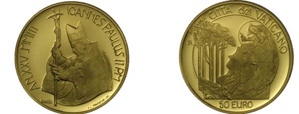 VATICANO. Giovanni Paolo II (1978-2005). 50 Euro 2003. Au 917 (15 g)  - Asta Monete e medaglie medievali e moderne italiane ed estere - Bertolami Fine Art - Casa d'Aste