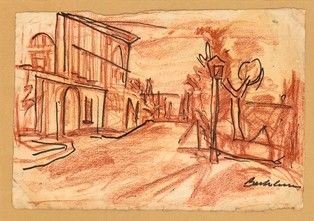 Paesaggio...  - Auction Arte moderna e contemporanea. Dipinti, disegni, sculture e stampe d'autore del XIX e del XX secolo - Bertolami Fine Art - Casa d'Aste