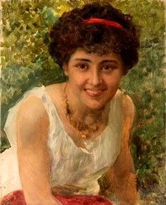 FEDERICO ANDREOTTI (ATTR.) (Firenze, 1847 - 1930) - Ritratto femminile...