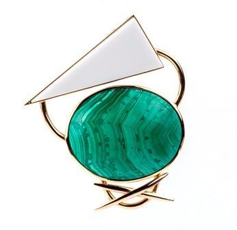 Pendente in oro, malachite e diaspro bianco - manifattura GIORGIO FACCHINI ...