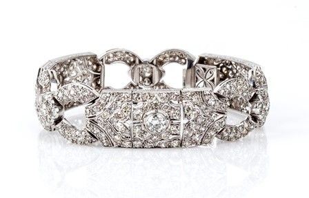 Bracciale Art Déco in platino e diamanti -  Anni '20 del XX secolo....