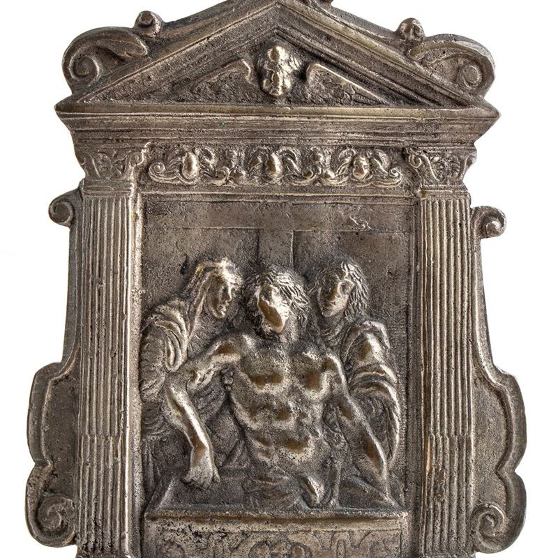 Galeazzo Mondella Detto il Moderno - Cristo Morto tra Maria e Giovanni