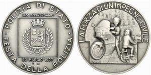 POLIZIA DI STATO. Medaglia Festa della Polizia 30 maggio 1997; 145° anniversari...  - Auction MARIA PIA E AMINTORE FANFANI - Bertolami Fine Art - Casa d'Aste