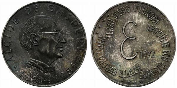 ALCIDE DE GASPERI. Medaglia 1972 AG (25,25 g - 40 mm)....