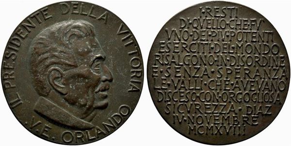 VITTORIO EMANUELE ORLANDO (1860-1952) politico, giurista e docente italiano. Me...  - Asta MARIA PIA E AMINTORE FANFANI - Bertolami Fine Art - Casa d'Aste