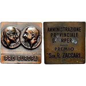 IMPERIA. Medaglia Amministrazione Provinciale Premio "Se. R. Zaccari". AE (133 ...  - Auction MARIA PIA E AMINTORE FANFANI - Bertolami Fine Art - Casa d'Aste