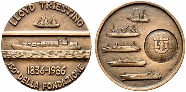 TRIESTE. Lloyd Triestino. Medaglia 1986. 150° anniversario della fondazione AE ...  - Auction MARIA PIA E AMINTORE FANFANI - Bertolami Fine Art - Casa d'Aste