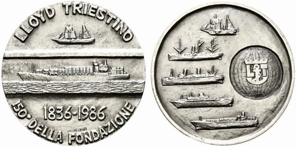 TRIESTE. Lloyd Triestino. Medaglia 1986. 150° anniversario della fondazione Ag ...  - Asta MARIA PIA E AMINTORE FANFANI - Bertolami Fine Art - Casa d'Aste