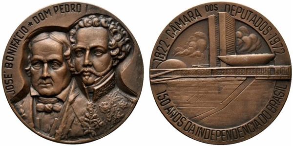 BRASILE. Medaglia 150° anniversario dell'Indipendenza 1822-1972. AE (52,8 g - 5...  - Auction MARIA PIA E AMINTORE FANFANI - Bertolami Fine Art - Casa d'Aste