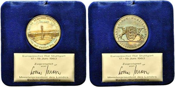 GERMANIA. Baden - Wurttemberg. Medaglia 1983. Ag (40,2 mm – 24,82 g). Con base ...  - Auction MARIA PIA E AMINTORE FANFANI - Bertolami Fine Art - Casa d'Aste